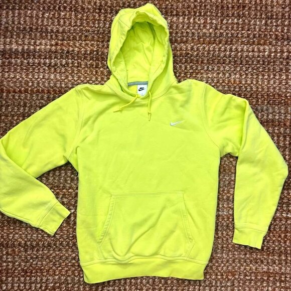 Neon Nike Sweatshirt Pullover Hoodie (Large) Neon Yellow - Picture 1 of 5